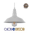 GLOBOSTAR® RAY 01044 Vintage Κρεμαστό Φωτιστικό Οροφής με Ντουί 1 x E27 AC 220-240V IP20 - Λευκό - Μ26 x Π26 x Υ25cm